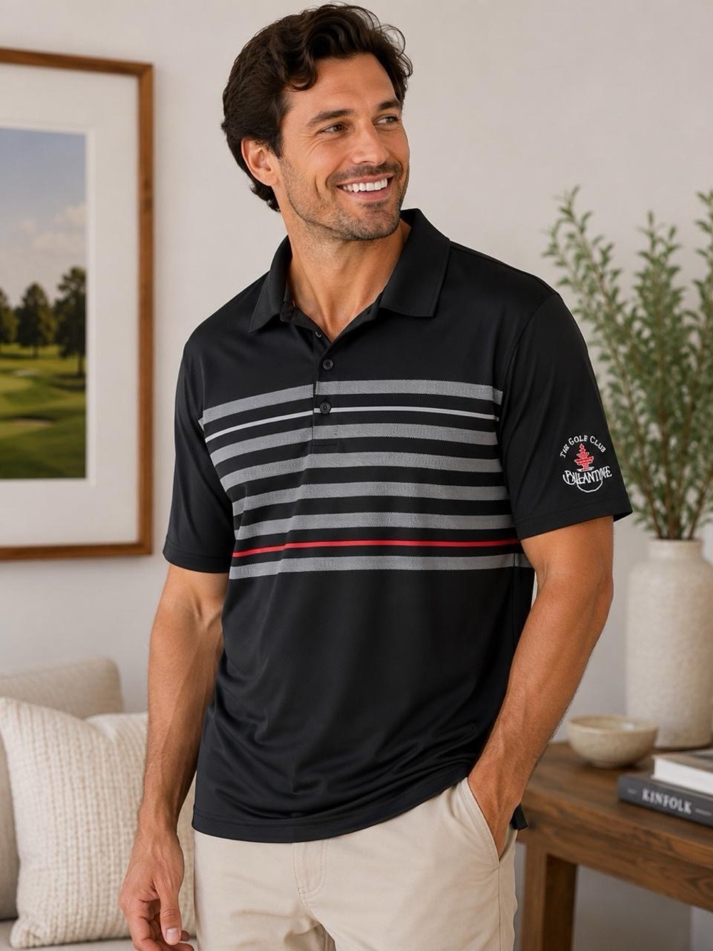 Page & Tuttle Cool Swing Golf Polo – Men’s M – Black Performance Shirt-club logo